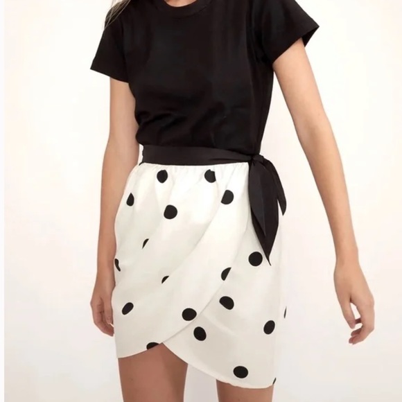 NWT Cynthia Rowley Emery Polka Dot Tulip Wrap Skirt - Picture 4 of 12